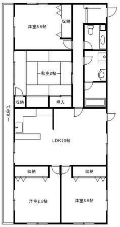 リバーサイドマンションの物件間取画像